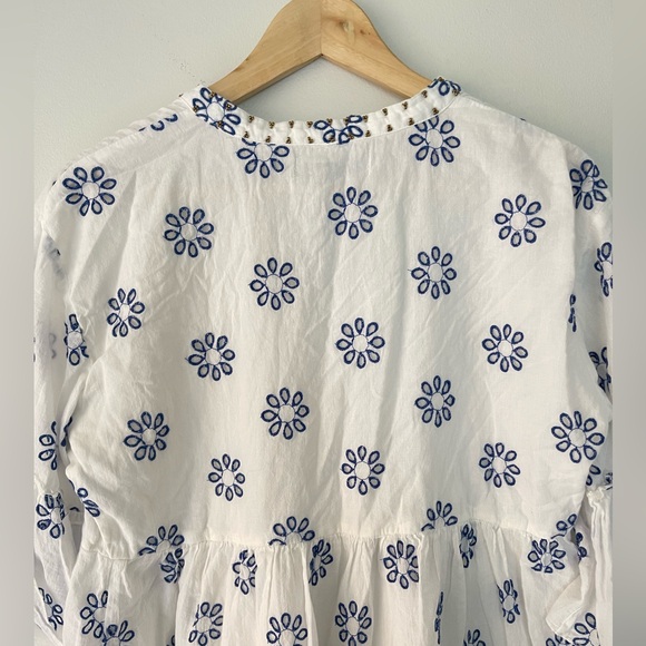 Basement Embroidered Cotton Short Dress - Picture 6 of 12